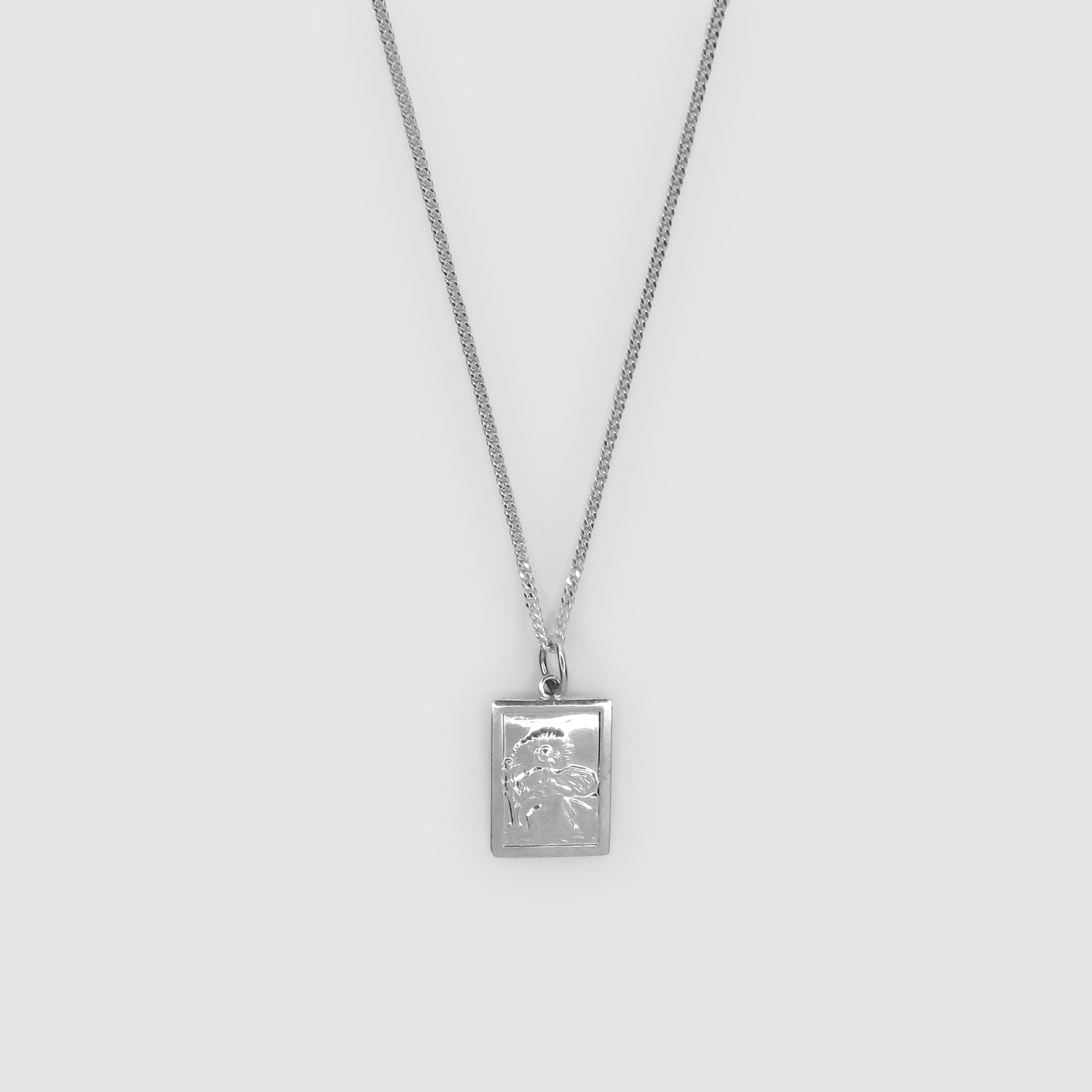 Silver Rectangular St Christopher Pendant