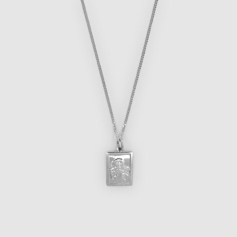 Silver Rectangular St Christopher Pendant