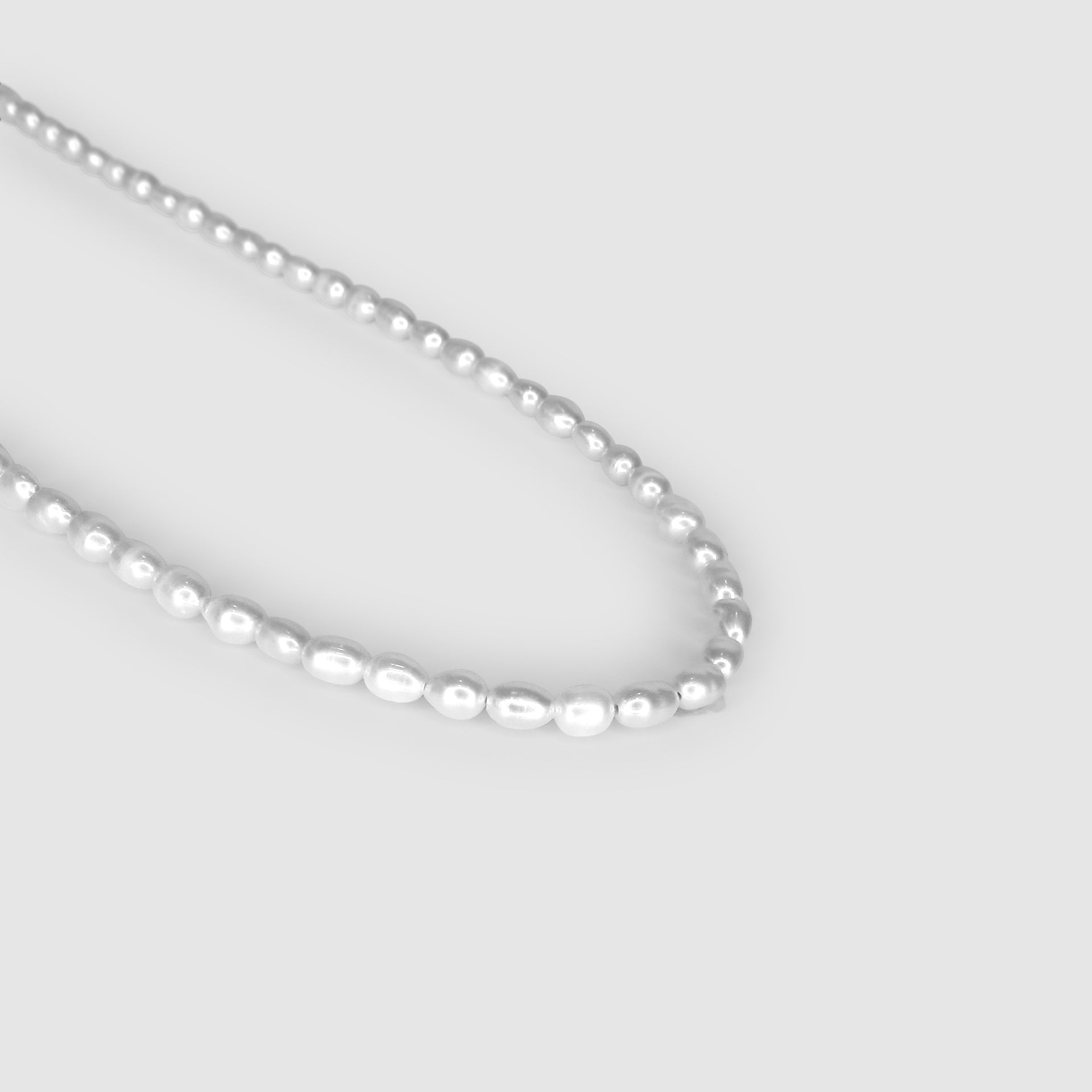 Silver Rice Pearl Necklace