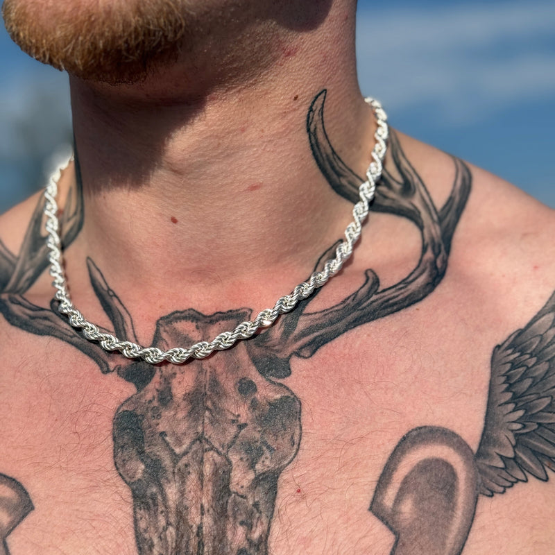 Silver 6.5mm Rope Chain