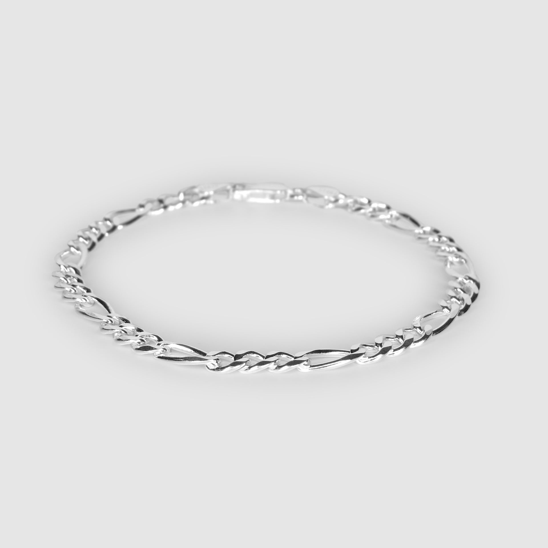 Silver Sleek Figaro Bracelet