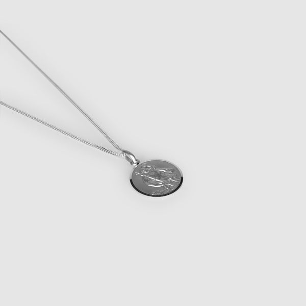 Silver Round St Christopher Pendant