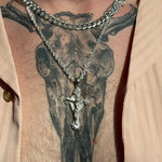 Silver Sunburst Crucifix Pendant