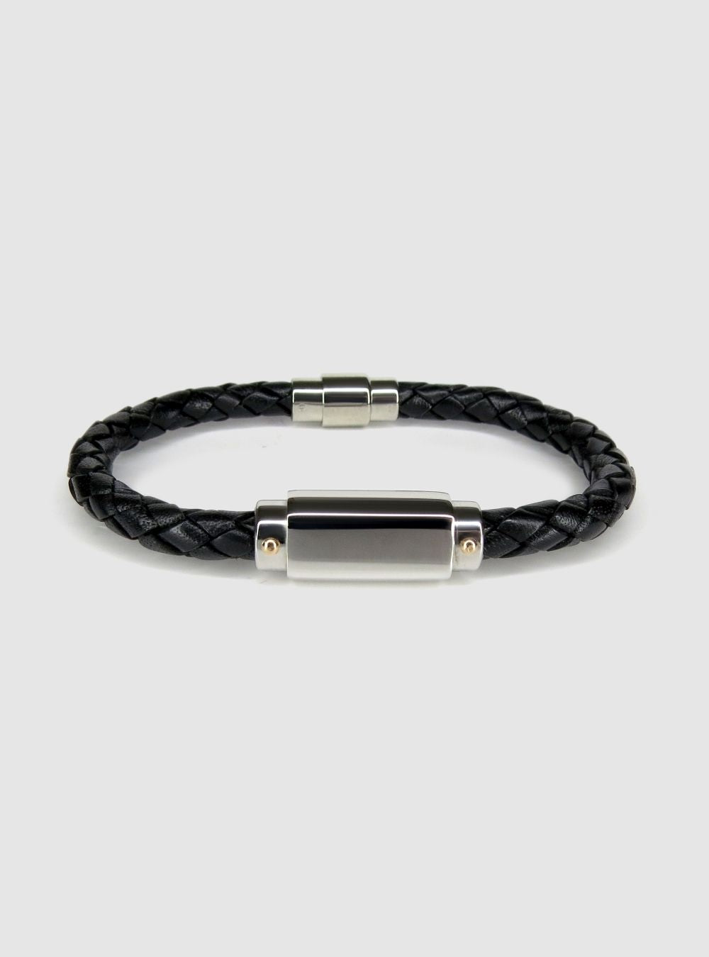 752 ID Black Plaited Bracelet