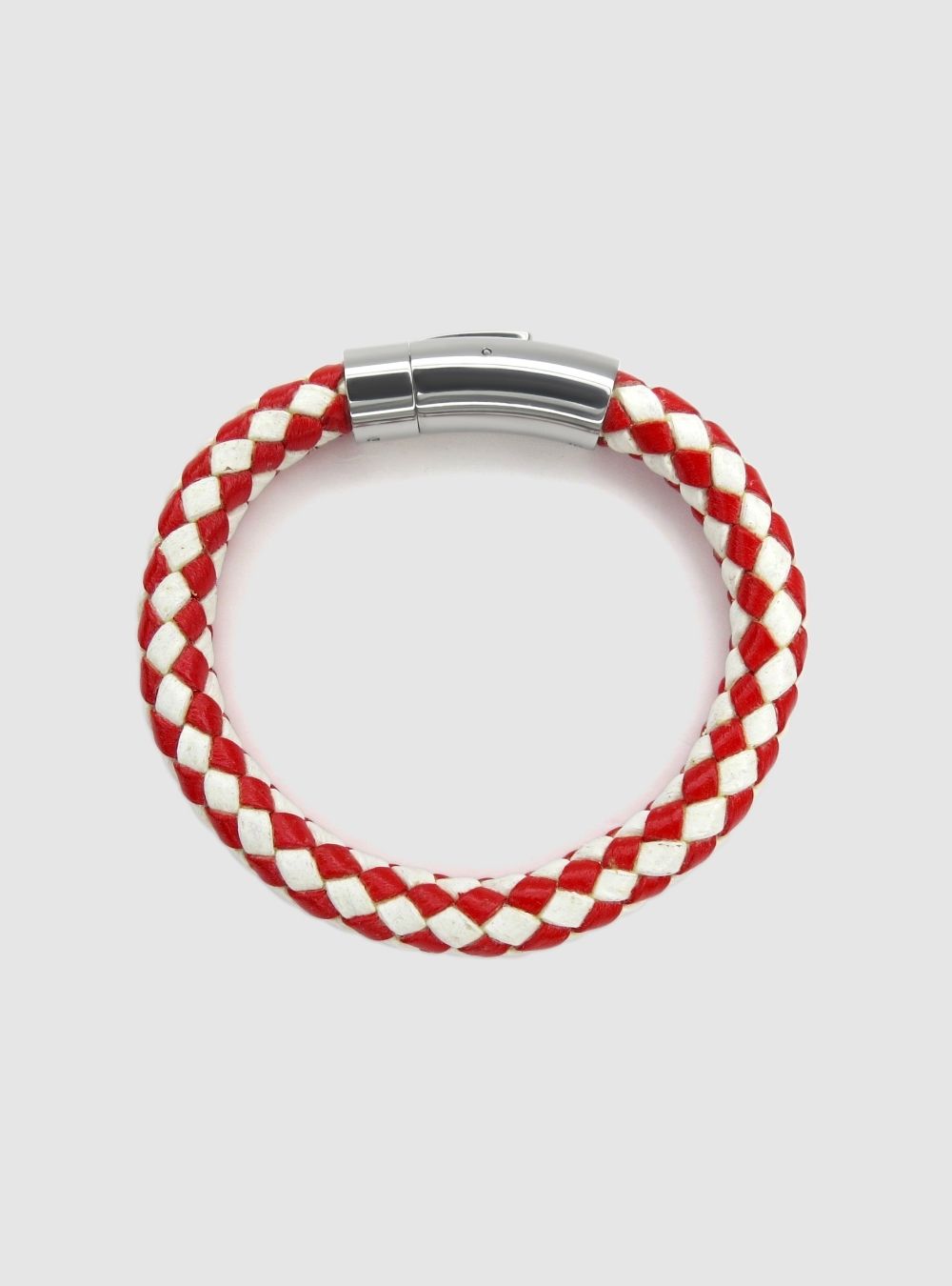 Red and White Chequerboard Bracelet